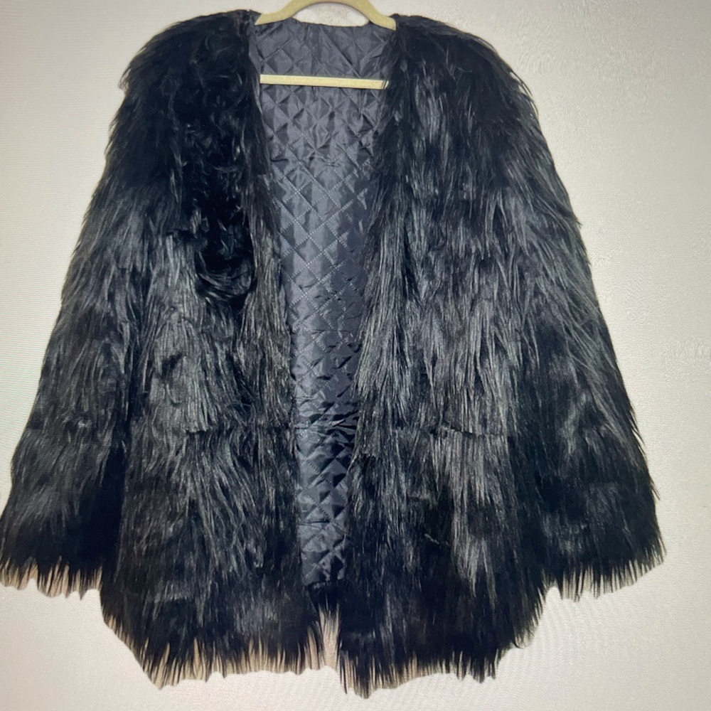 Black Faux Fur Coat